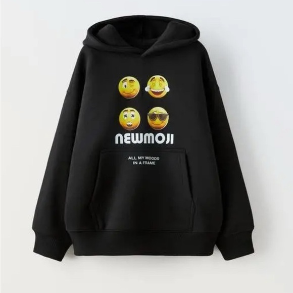 Zara Other - Zara Boys Emoji Graphic Hoodie Black Size 8/9 Sweatshirt